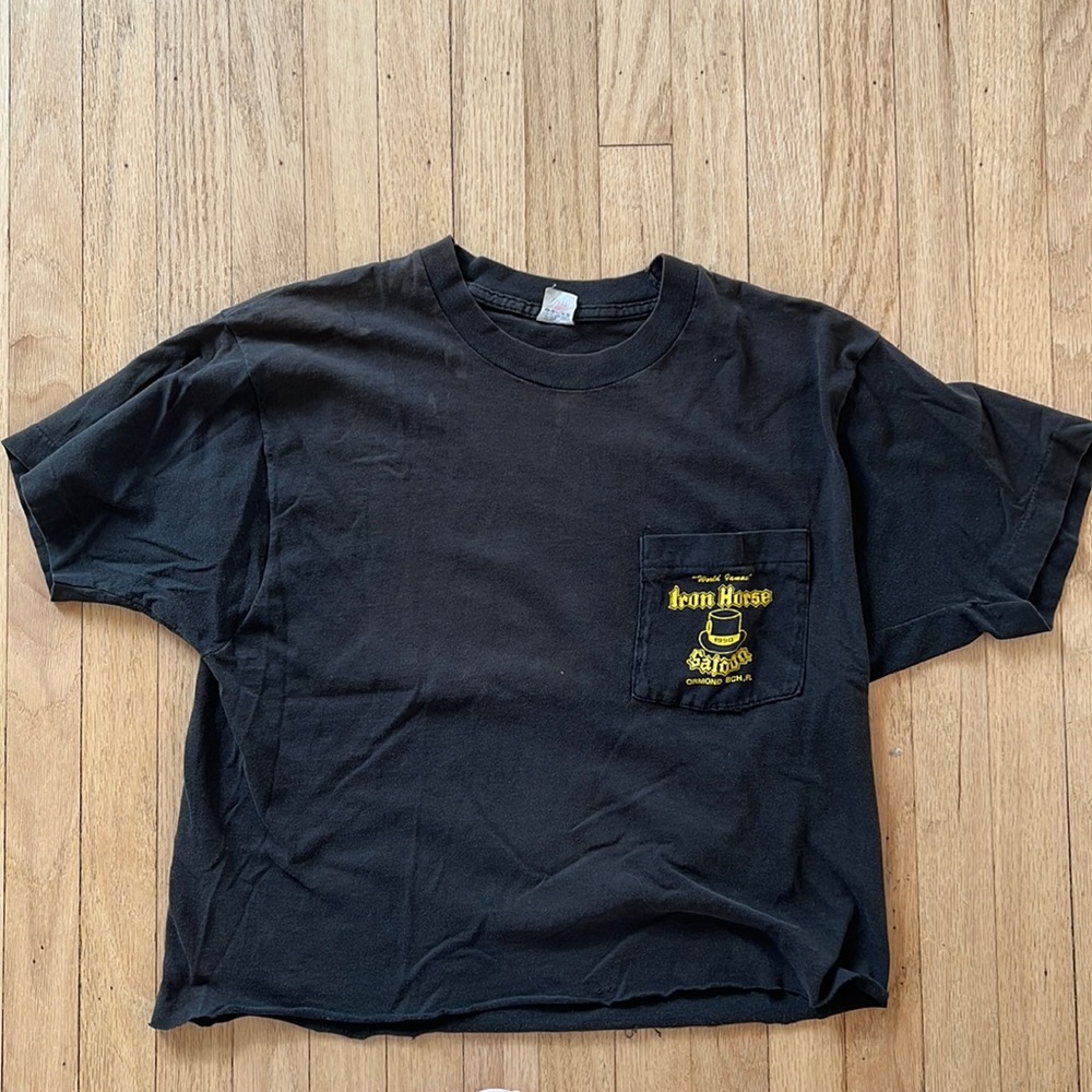 Iron Horse saloon 90’s vintage black shirt cropped